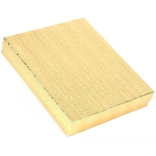 Cotton Filled Jewelry Gift Box Gold Color 6 1/8" (Only 1 Box)
