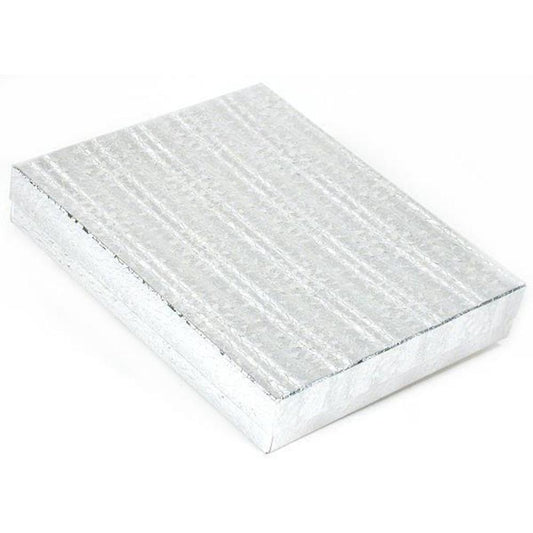 Cotton Filled Jewelry Gift Box Silver Color 6 1/8" (Only 1 Box)