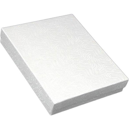 Cotton Filled Jewelry Gift Box White Swirl 6 1/8" (Only 1 Box)