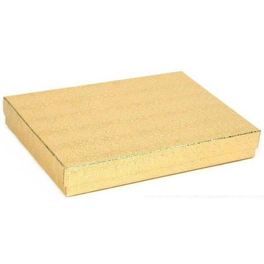 Cotton Filled Jewelry Gift Box Gold Color 7 1/8" (Only 1 Box)