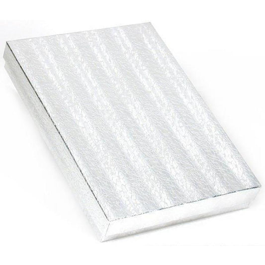 Cotton Filled Jewelry Gift Box Silver Color 7 1/8" (Only 1 Box)