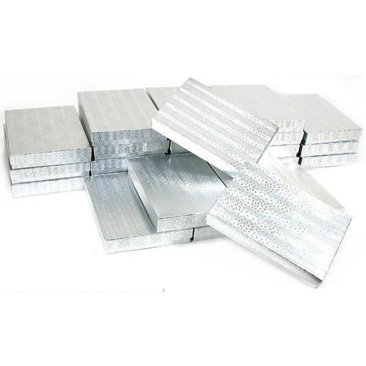 25 Silver Cotton Boxes Omega Necklace Jewelry Gift Displays 7 1/8"