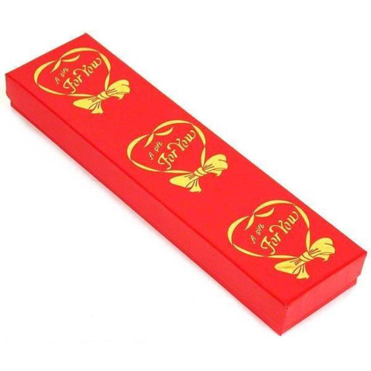 Cotton Filled A Gift for You Jewelry Gift Box Red 8" (Only 1 Box)