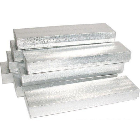 8 Silver Cotton Boxes Jewelry Bracelet Watch Displays 8"