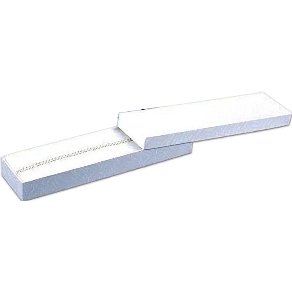 Cotton Filled Paper Bracelet Box White Swirl (Only 1 Box)