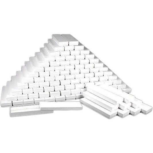 100 White Swirl Cotton Boxes Jewelry Bracelet Watch Displays 8"