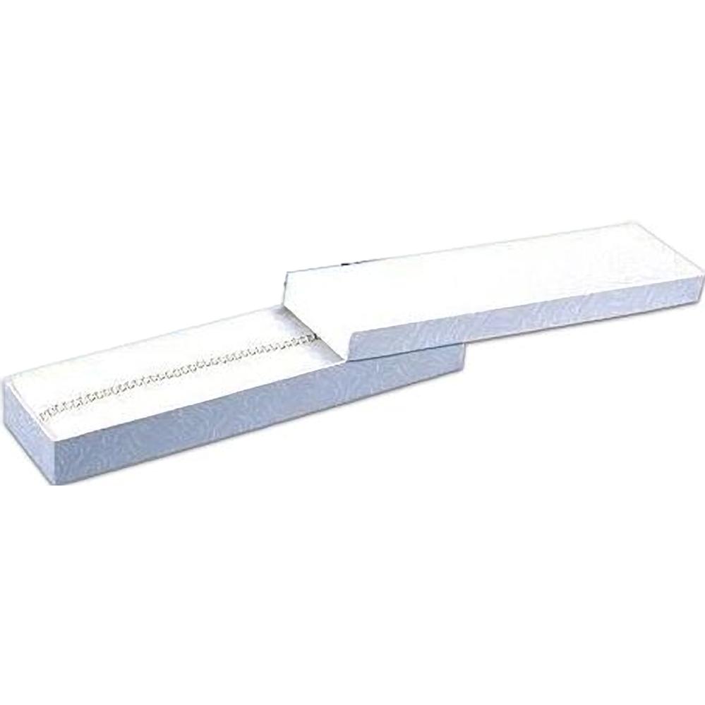 100 White Swirl Cotton Boxes Jewelry Bracelet Watch Displays 8"