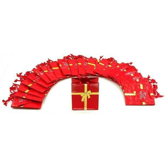 Shopping Tote Bags Red & Gold Color Bow 3 1/2" 20Pcs