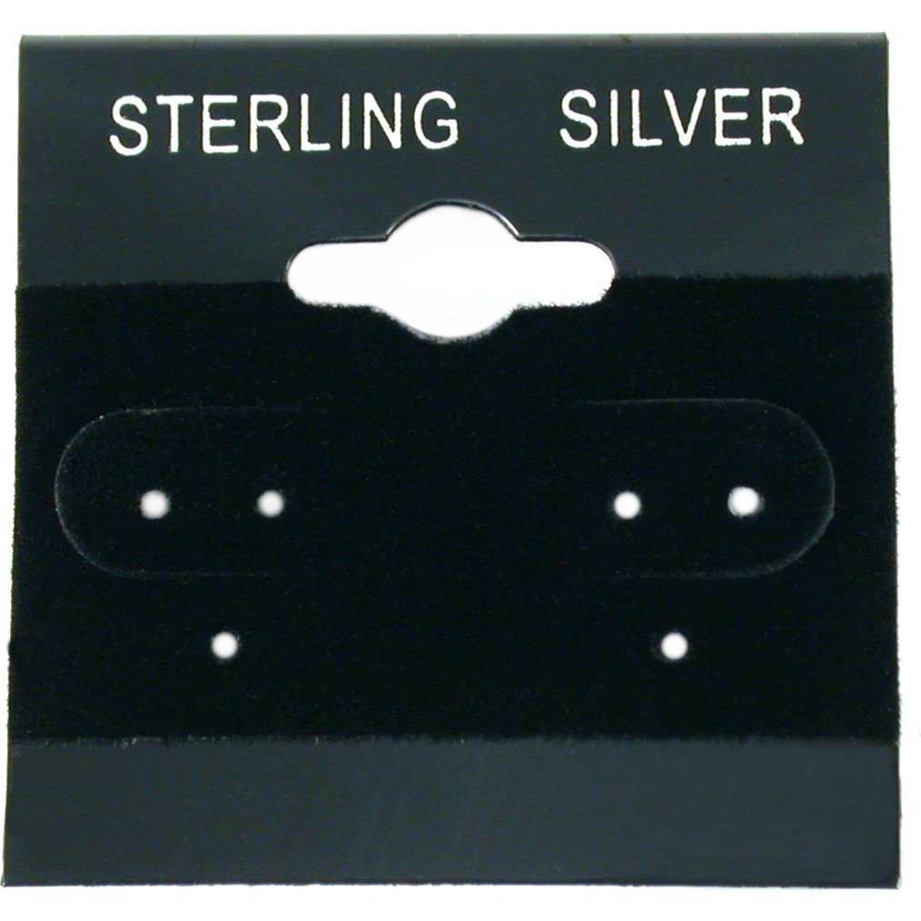 300 Black Sterling Silver Earring Cards 1 1/2"