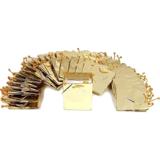 40 Metallic Gold Gift Bags 3"
