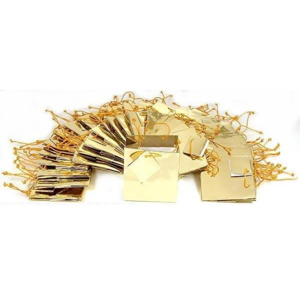 40 Metallic Gold Gift Bags 4"