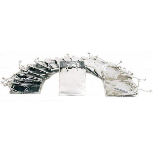 Shopping Tote Bags Metallic Silver Color 3 1/2" 20Pcs