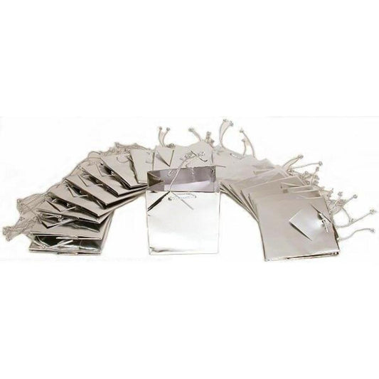 Shopping Tote Bags Metallic Silver Color 4 1/2" 20Pcs
