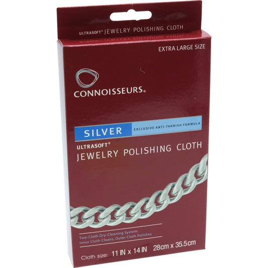Connoisseurs Silver Jewelry Polishing Cloth Cleaner 11" x 14"
