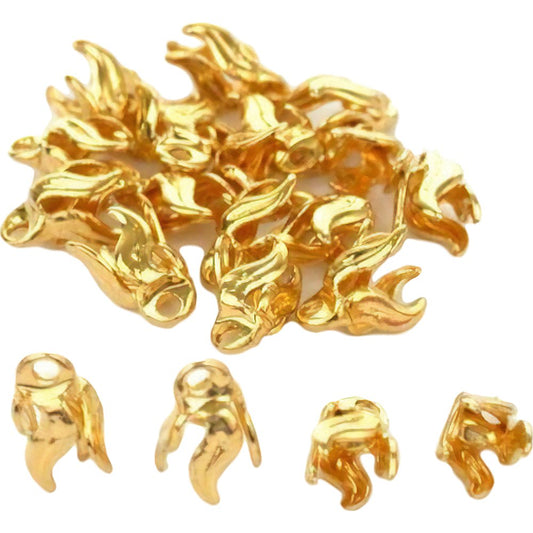 Bead Caps Gold Plated 9mm 20Pcs