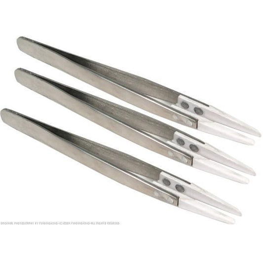 3 Fiber Tipped Tweezers Beading Jewelry Tools 5"