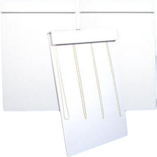 3 White Leather Chain Board Display Necklace Case Holders