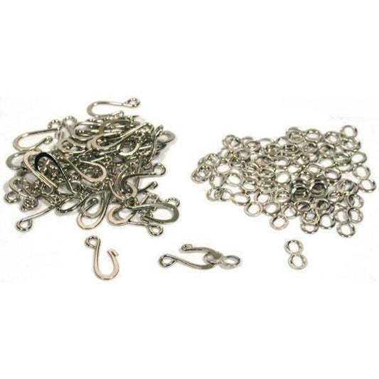 Hook & Eye Clasp Nickel Plated 10.7mm 50Pcs
