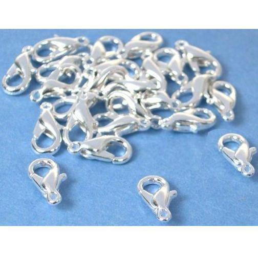 Lobster Clasp Silver Plated 10mm 25Pcs