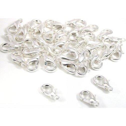 36 Silver Plated Lobster Claw Clasps Jewelry Findings
