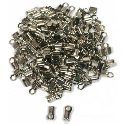 144 Nickel Plated Cord Ends 8.6 x 4mm