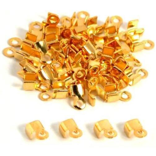 Cord Ends Gold Plated 5mm 48Pcs