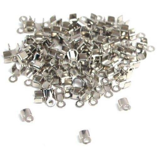 100 Nickel Plated Cord Ends Necklace & Bracelet Making 5mm x 3mm