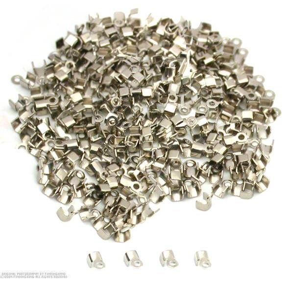 400 Nickel Plated Cord Ends Necklace & Bracelet Making 5mm x 3mm