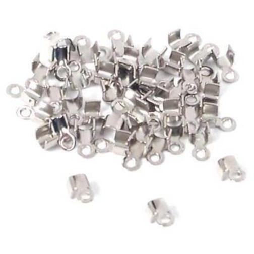 Cord Ends Nickel Plated 5mm 48Pcs