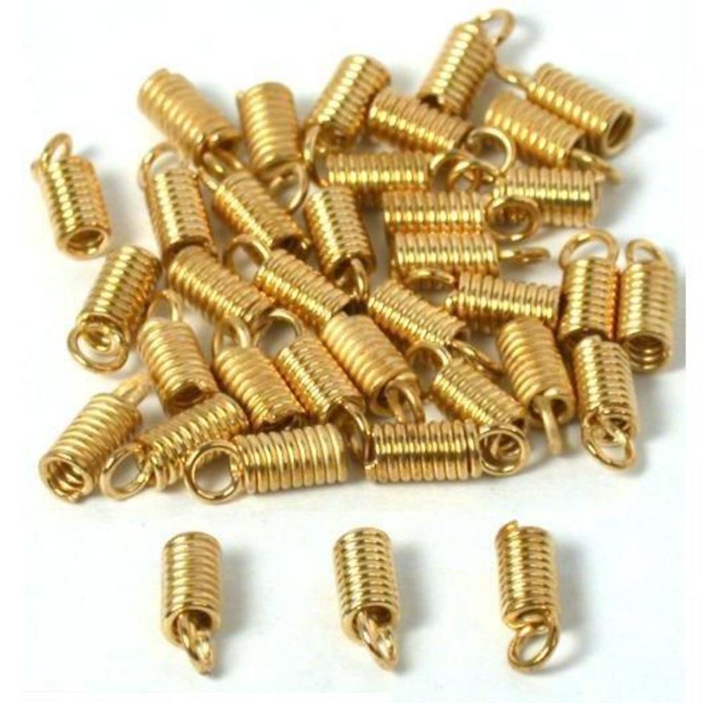 Coil Cord Ends Gold Plated 11mm 36Pcs