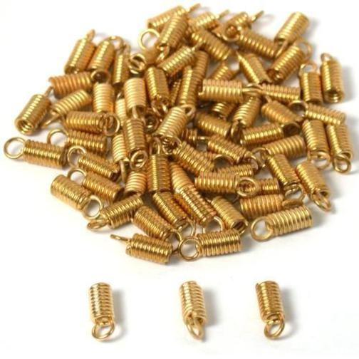 75 Gold Plated End Caps Necklace Chain Cord Connectors