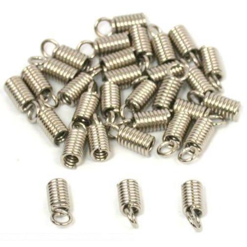 Coil Cord Ends Nickel Plated 11mm 36Pcs