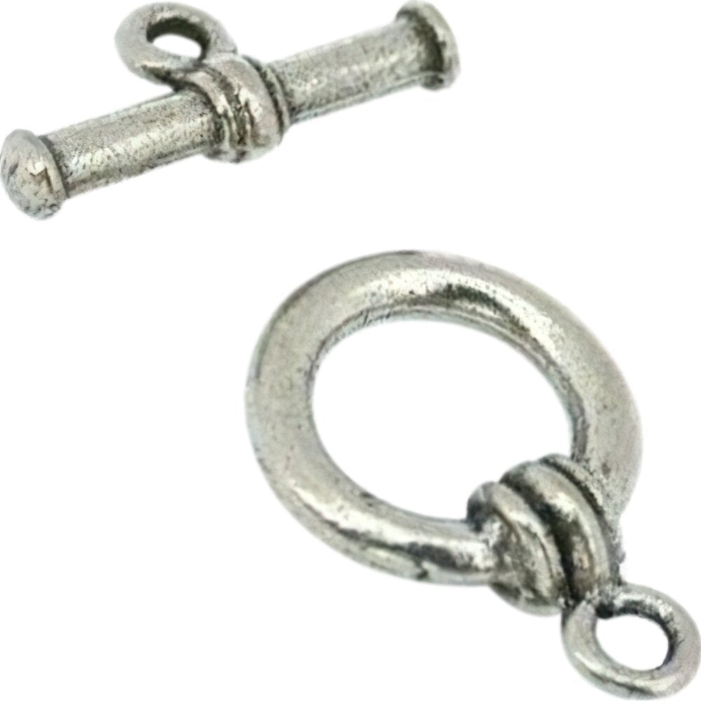 Toggle Clasp Antique Silver Plated 17mm