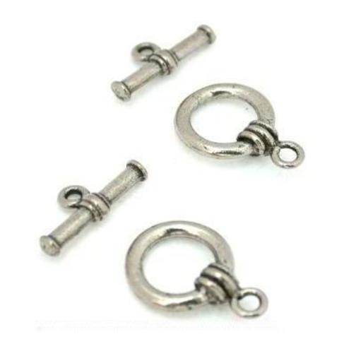 2 Bali Toggle Clasps Beading Pewter Antique Necklace