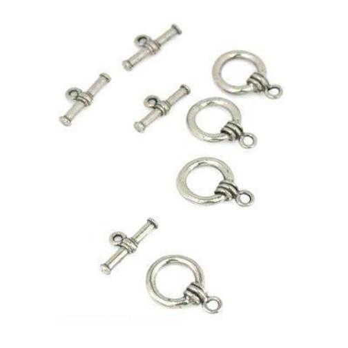 4 Bali Toggle Clasps Beading Pewter Antique Necklace