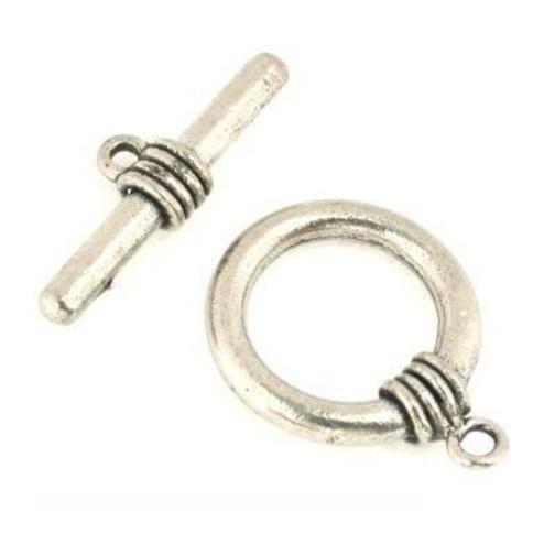 Toggle Clasp Antique Silver Plated 23mm