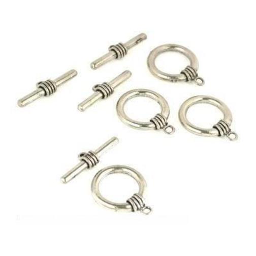 4 Bali Toggle Clasps Beading Pewter Antique Bracelets