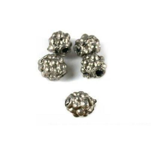 Bali Oval Beads Antique Silver Plated 6mm 5Pcs