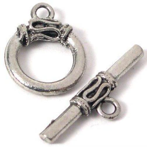 2 Bali Toggle Clasps Beading Antique Silver Bracelets Jewelry Art Craft