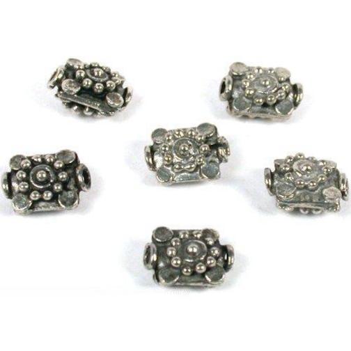 6 Bali Beads Square Flowers Necklace Bracelet Parts
