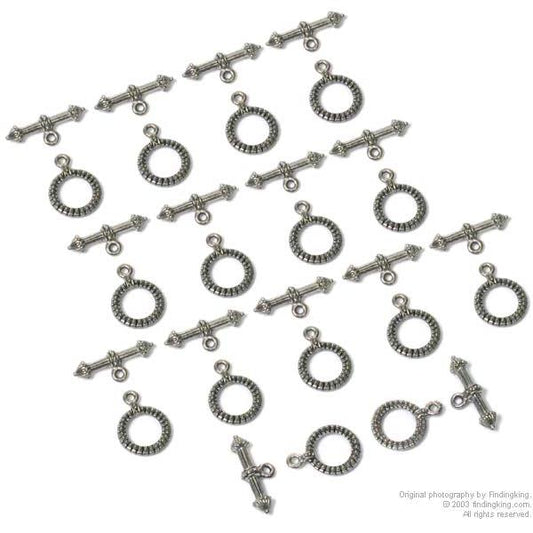 Bali Beads Antique Silver 12 Toggle Clasp FindingKing