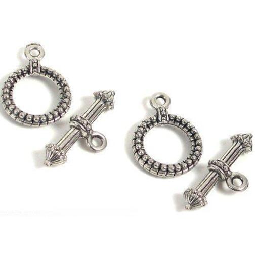 2 Bali Toggle Clasps Antique Necklaces Beading Parts