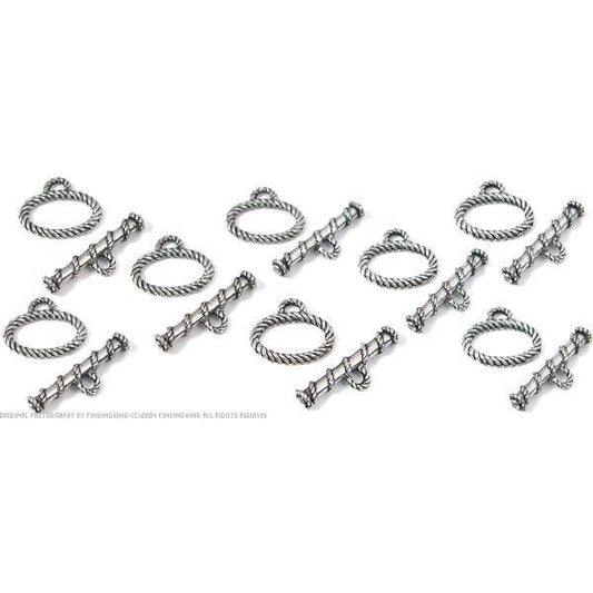 8 Bali Toggle Clasps Oval Beading Necklace Bracelets