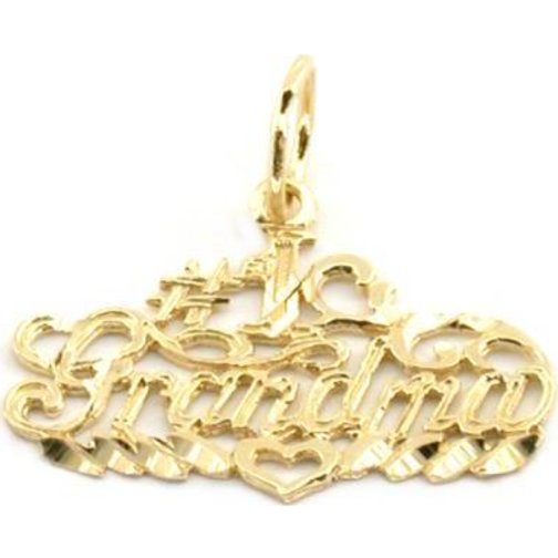 #1 Grandma Charm 15mm & 18" Chain 14k Gold