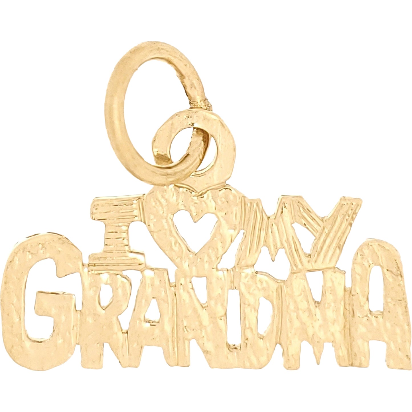 I Love My Grandma Charm 14k Gold 9.5mm