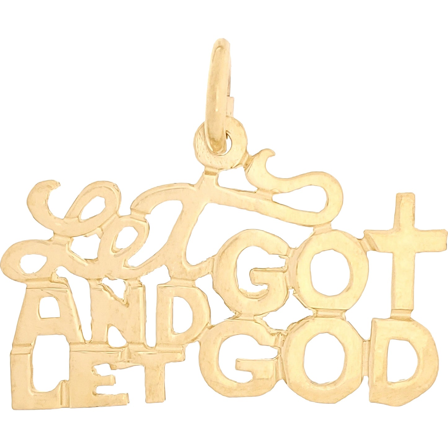 Let Go and Let God Charm 14k Gold 12mm