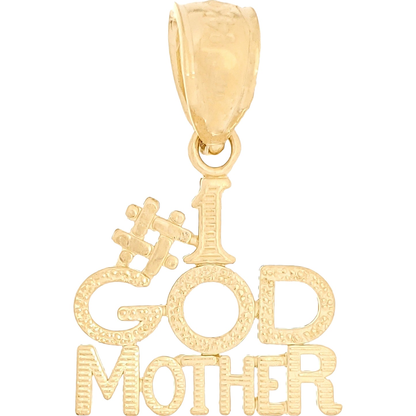 #1 Godmother Charm Diamond-Cut 14k Gold 13mm