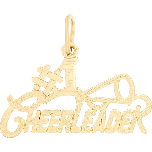#1 Cheerleader Charm 14k Gold 12mm