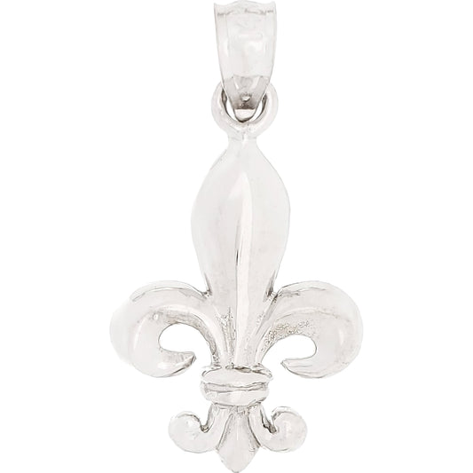 Fleur De Lis Charm 14k White Gold 18.5mm