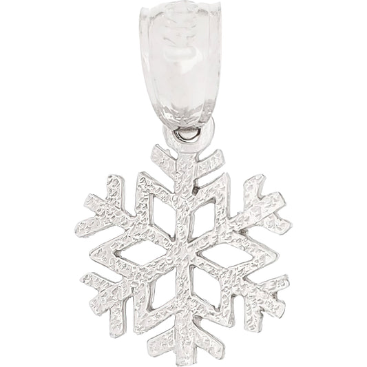 Snowflake Charm 14k White Gold 12mm